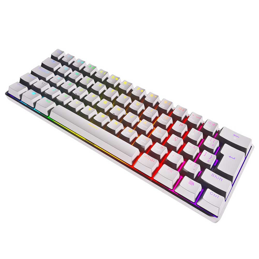 Teclado Gamer Mecanico PCYes Zot Outemu Blue Hotswap Abnt2 RGB Branco - PZWOHBLRGB