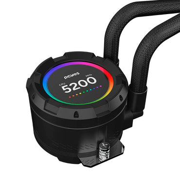 Water Cooler PCYes Vision 3 Fans 360mm Tela LCD 2,1'' (Intel/AMD) Black Vulcan - Vs360Bv