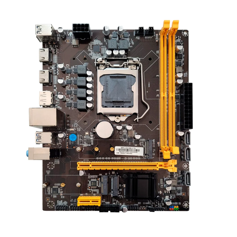 Placa Mae BrazilPC H510 Intel Lga 1200 Ddr4 Hdmi M.2 Usb 3.0 (10a e 11a Geração) OEM - H510M.2-TG