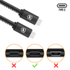 Cabo de Dados USB Tipo C Thunderbolt GShield Carregamento 65W 4K 60Hz 3.1 USB-C 1,8m - GS-6769