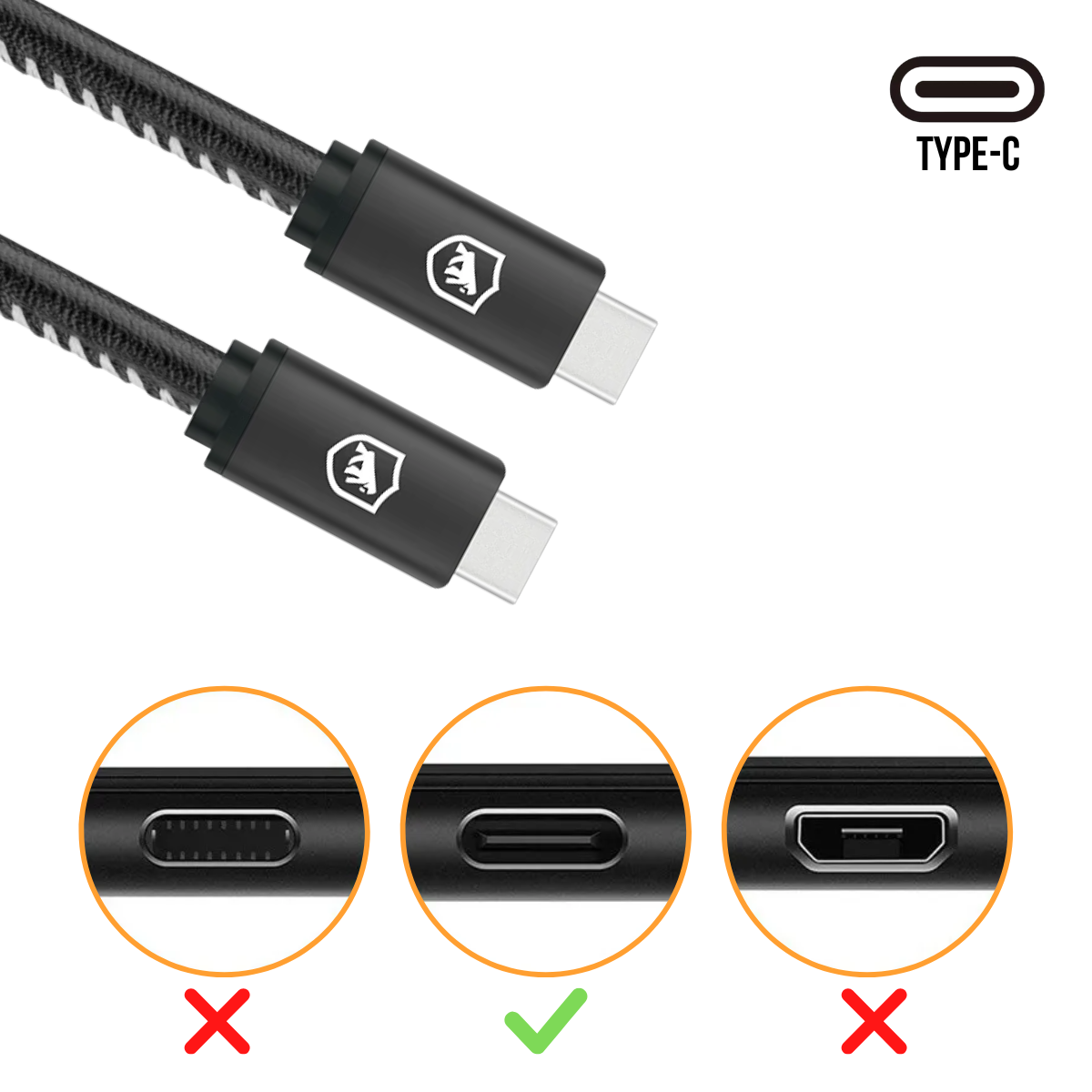 Cabo de Dados USB Tipo C Thunderbolt GShield Carregamento 65W 4K 60Hz 3.1 USB-C 1,8m - GS-6769