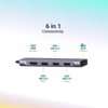 Adaptador USB Tipo C Ugreen 6 Portas 3X Usb 1x Hdmi C/ Leitor de Cartão SD / Micro Sd - CM511