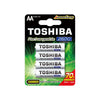 Pilha Recarregável AA 2600mah Toshiba (Blister C/4 Pilhas) - TNH6GAE