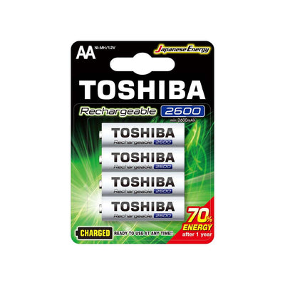 Pilha Recarregável AA 2600mah Toshiba (Blister C/4 Pilhas) - TNH6GAE