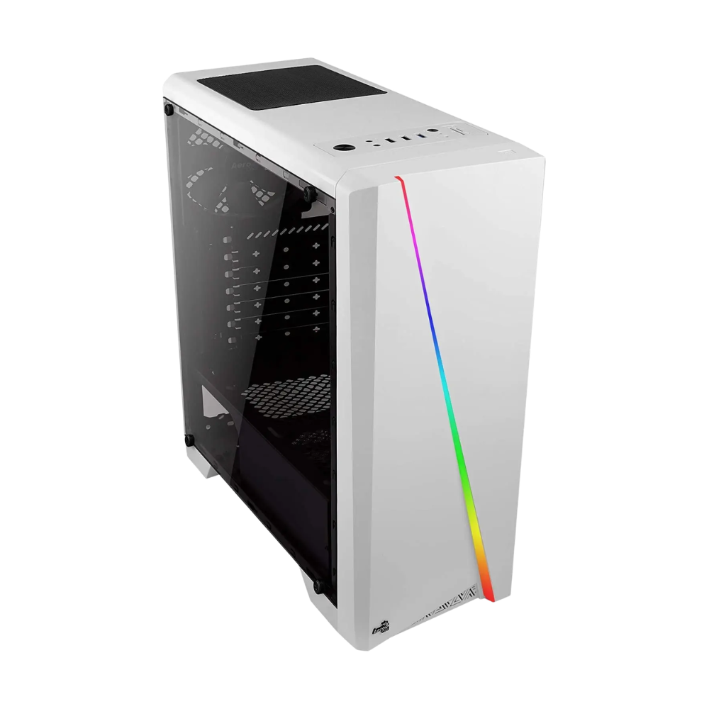 Gabinete Gamer Aerocool Mid Tower Rgb Cylon Com lateral acrílico Branco - Pn 67630