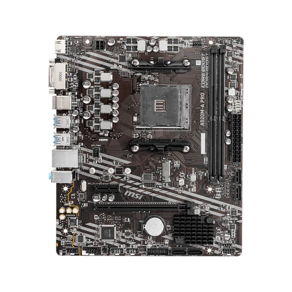Placa Mae MSI A520M-A Pro DDR4 4600MHz Socket AM4 AMD Ryzen Hdmi Usb 3.2 - 911-7C96-065