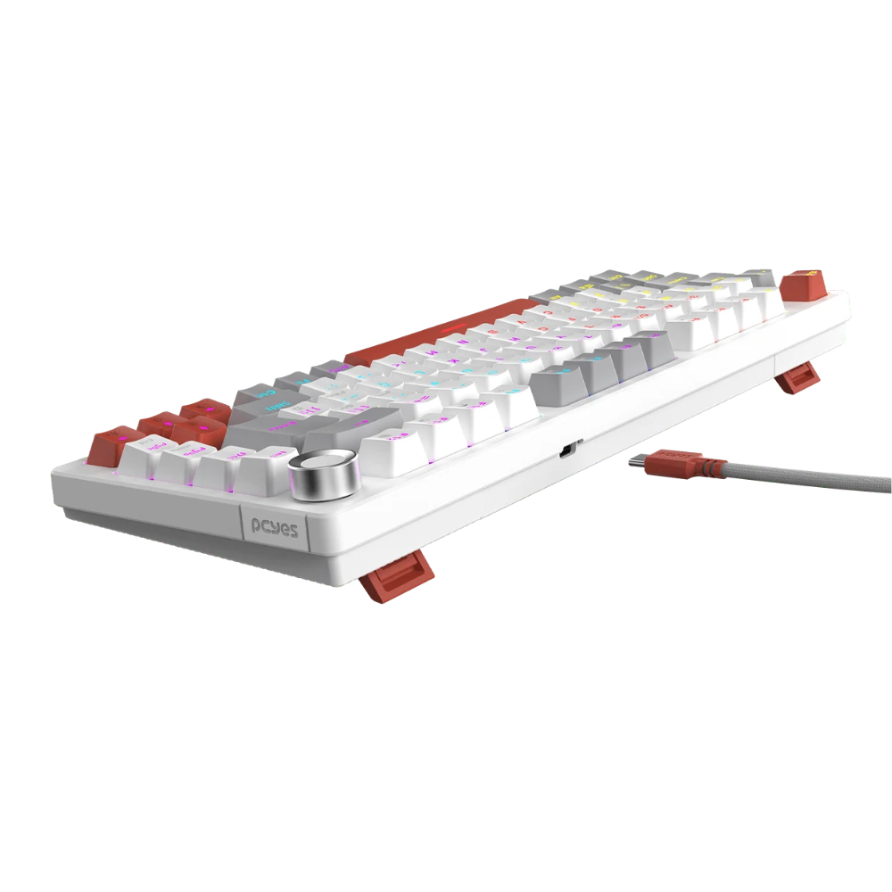 Teclado Gamer Mecanico PCYes Arkeum 75% White Ghost - Switch Blue - AKWG75BBR
