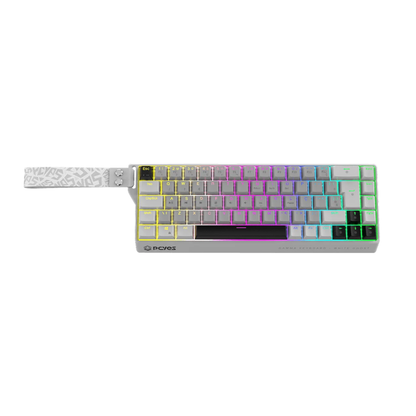 Teclado Gamer Mecanico Magnetico PCYes Gamma White Ghost 8000Hz Usb Led Rgb - PMGMWG