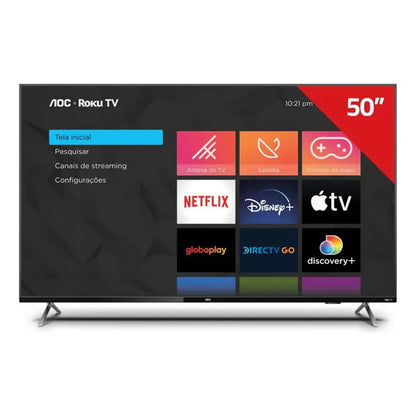 Smart TV Led Aoc Roku TV 50" 4K UHD Wi-fi USB HDMI - 50U7045/78