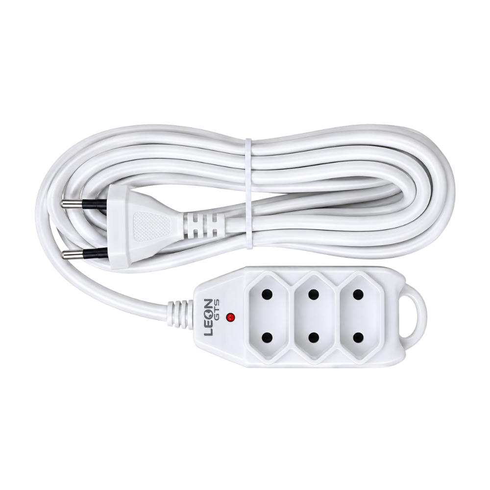 Extensão 3 Tomadas Portátil 10mts Leon GTS  - PX-H-10M