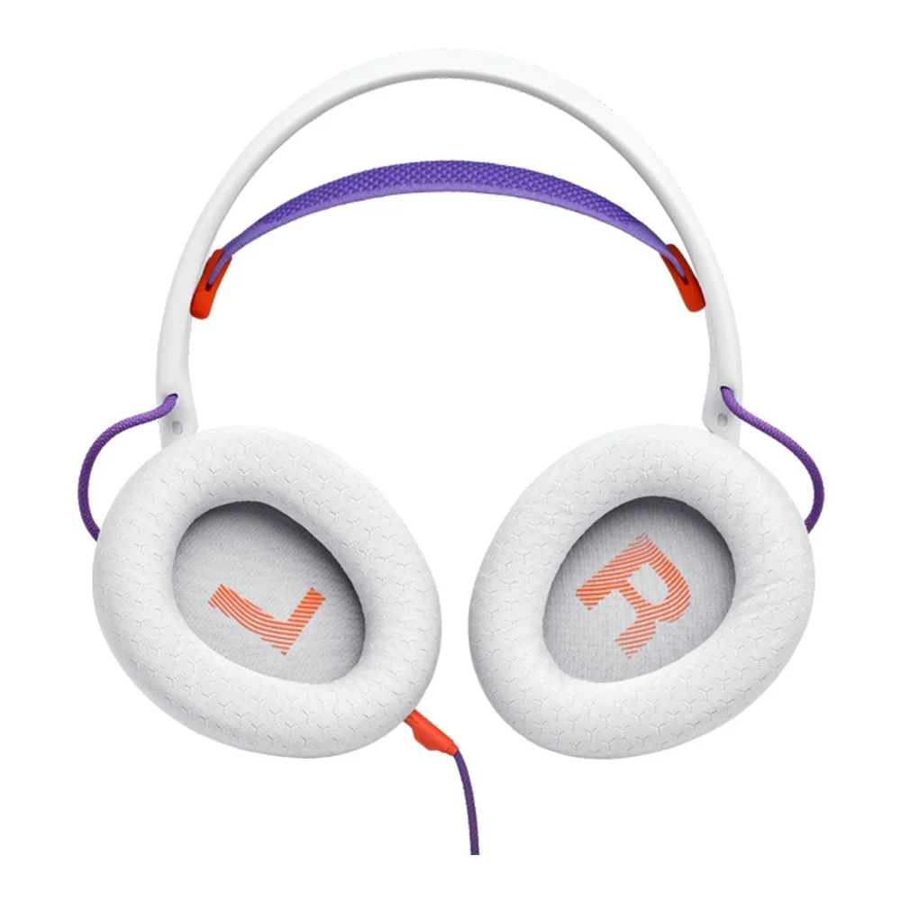 Headset Gamer Jbl Quantum 250 C/ Cabo P3 Branco / Roxo - JBLQTUM250WHT