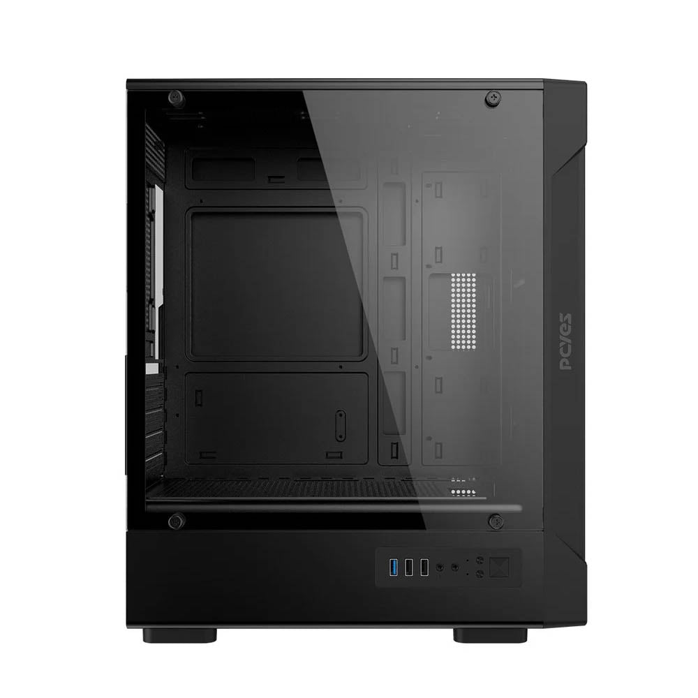 Gabinete Gamer PCYes Velyr Black Vulcan C/ Lateral em Vidro Temperado Preto - GVLYBV