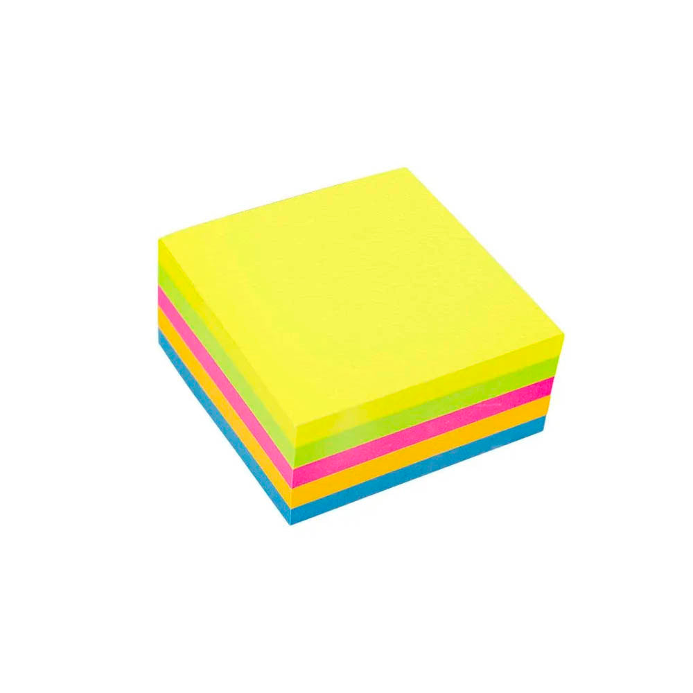 Bloco Adesivo Cubo 50x50mm 5 Cores Neon 250 Folhas Keep - EI014