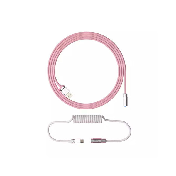 Cabo Enrolado Aviator Para Teclado Usb-A x Usb-C Akko Sakura