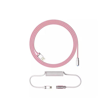 Cabo Enrolado Aviator Para Teclado Usb-A x Usb-C Akko Sakura