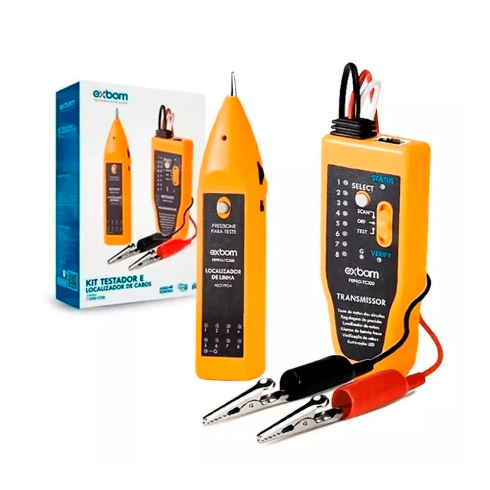 Localizador Rastreador Detector de Linha e Cabos Rj11 Rj45 Exbom FEPRO -TC300