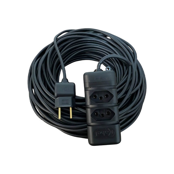Extensão Elétrica 2 Tomadas 10/20A Cabo PP 2x2,5mm, 30mts, Preta