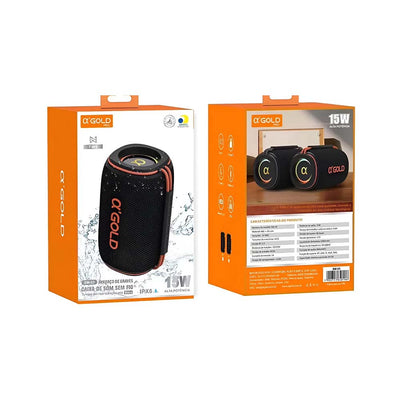 Caixa de Som Portátil Bluetooth aGold 5W IPX6 Duração Até 5hrs - SM-33B
