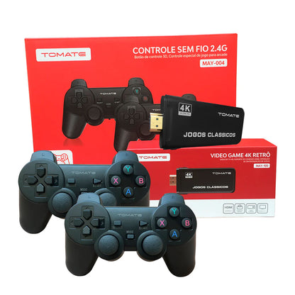 Console Video Game Retrô Stick C/ 2 Controles Wireless Tomate - MAY-004 / MAY-100