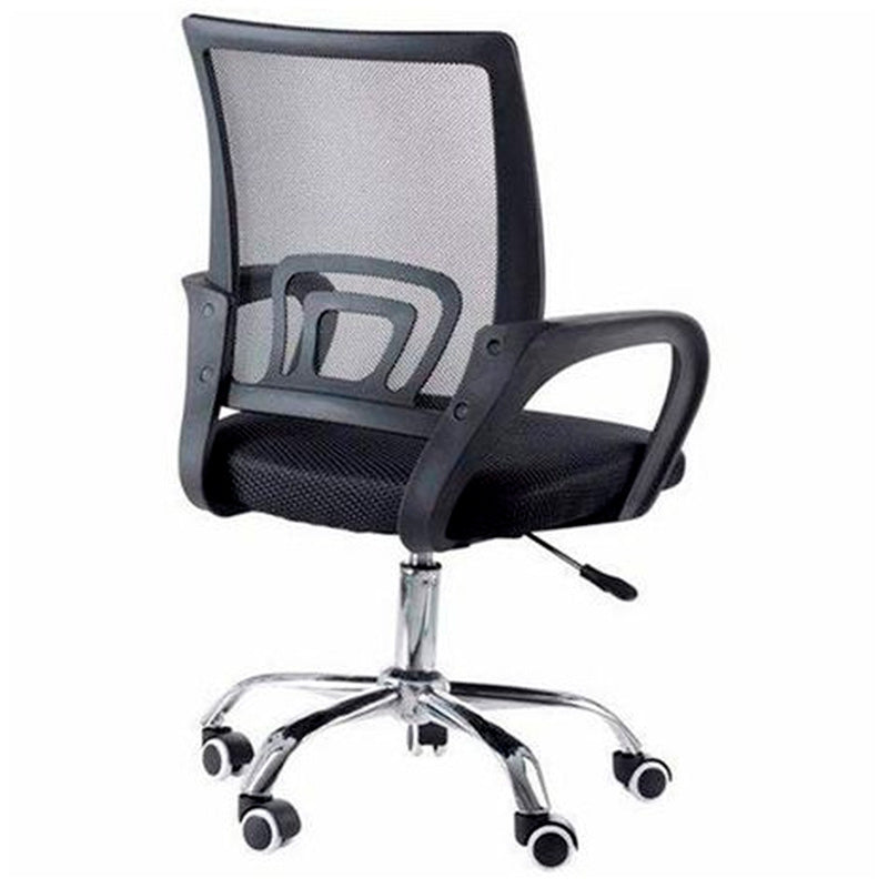 Cadeira Escritório Giratoria C/ Altura Ajustavel Base Cromada Xh-6010 Preta