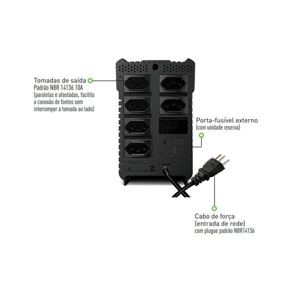 Estabilizador Revolution Speedy Sms 1000va E 110v S 110v - 16621 Truedata