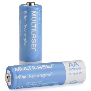 Pilha Recarregável AA 2500mah Multilaser (Blister C/ 4 Pilhas) - CB052