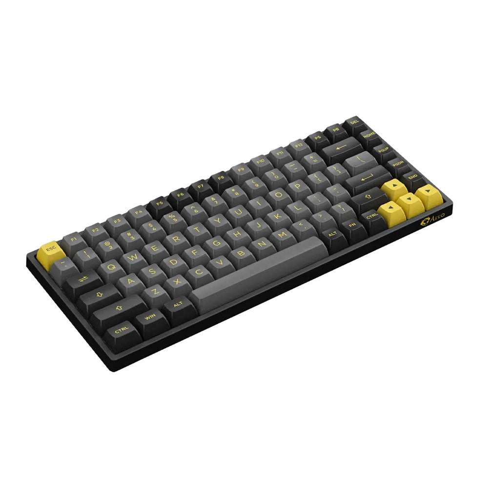 Teclado Gamer Mecanico Akko Asa 3084B Plus Switch Jelly Pink Preto e Amarelo