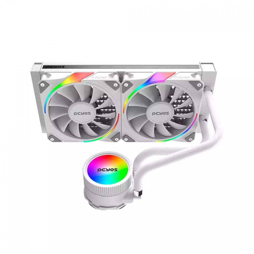 Water Cooler PCYes Sangue Frio 3 Dual Fan 240mm ARGB TDP 250W (Intel/AMD) Branco - ARGBSF3240WGBR