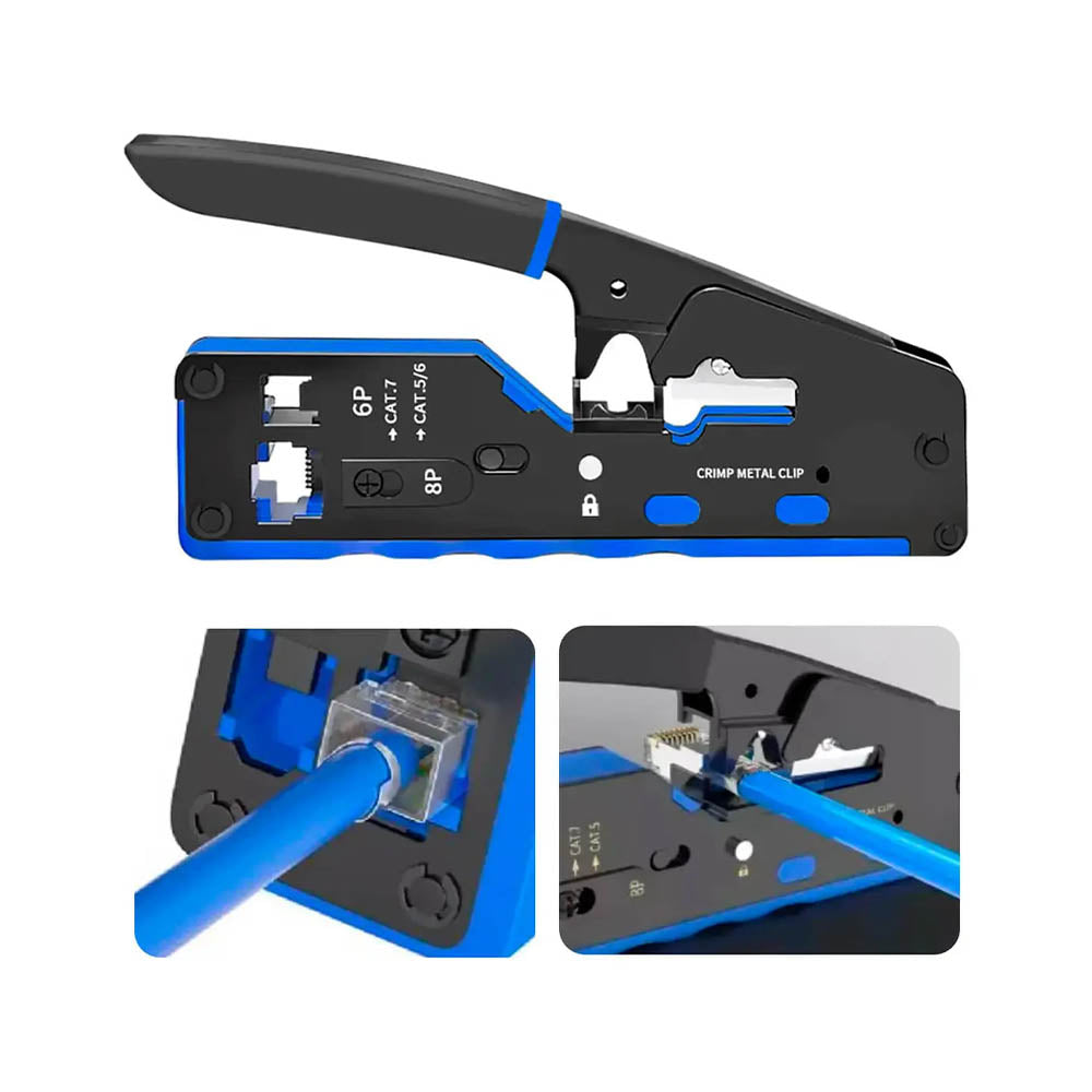 Alicate De Crimpagem Rapida RJ45 / RJ12 / RJ11 Vazado Profissional
