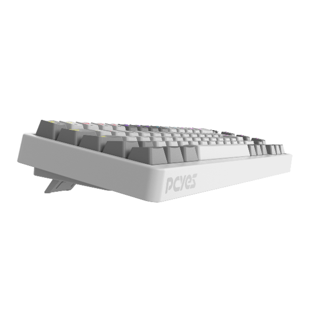 Teclado Gamer Mecanico PCYes Mecka White Ghost 65% Switch Blue Led Rainbow - TPMKWGBL