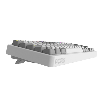 Teclado Gamer Mecanico PCYes Mecka White Ghost 65% Switch Blue Led Rainbow - TPMKWGBL