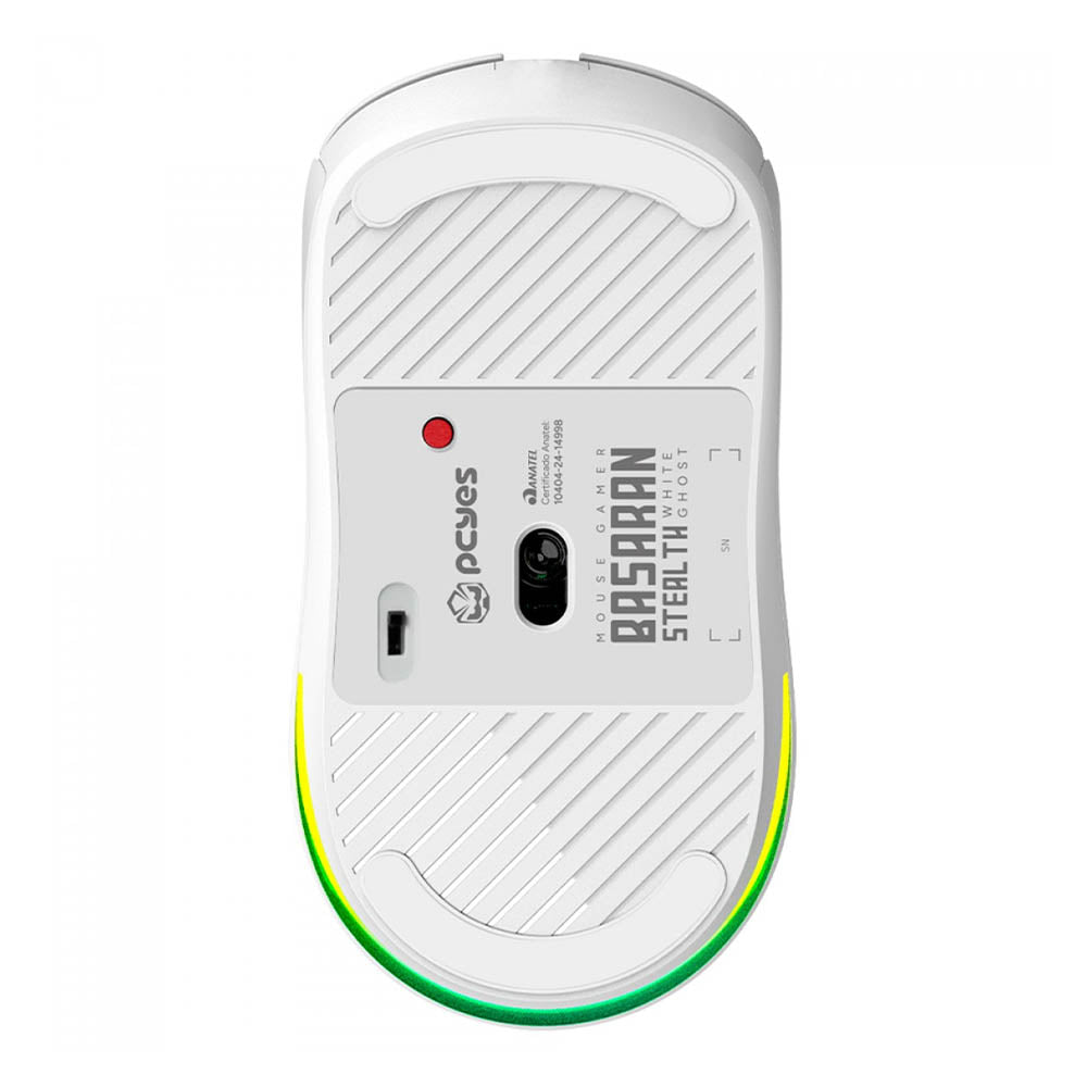 Mouse Gamer Sem Fio PCYes Basaran White Ghost 6 Botões 10000dpi RGB Branco - PMGBRSTWG