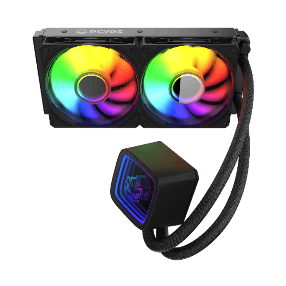 Water Cooler Dual Fan PCYes Tundra 240mm ARGB (Intel/AMD) Black Vulcan - WCTBV240