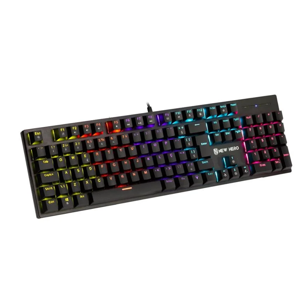 Teclado Mecanico Gamer New Hero Prisma Usb C/ Rgb Rainbow Switch Blue - 18723