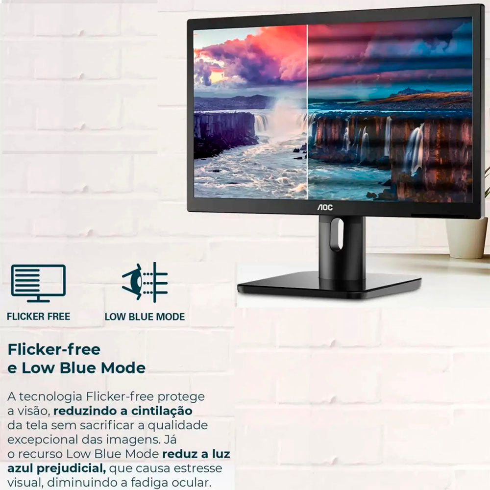 Monitor Led 19.5 Pols Aoc 1600 X 900 60hz Hdmi Vga - 20E1H