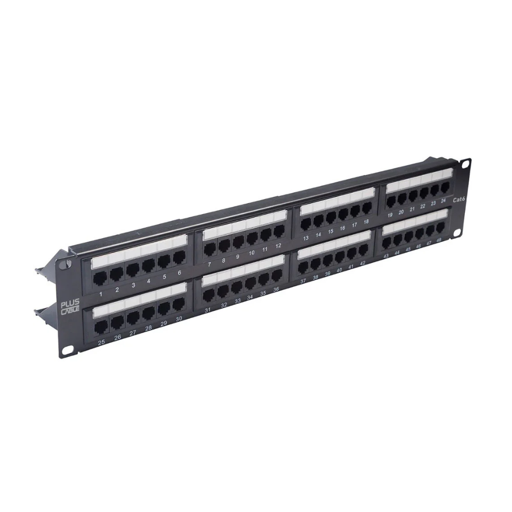 Patch Panel Plus Cable Cat.6 48 Portas C/ Guia - LA-P648