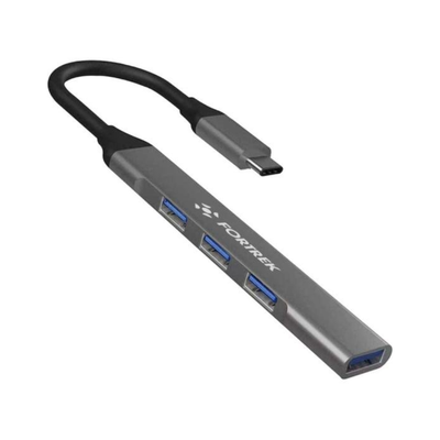 Hub Adaptador Fortrek Com 4 Portas USB-C Preto - 85970