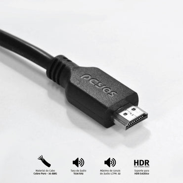Cabo Hdmi 2mt 4k PCYes - PHM20-2
