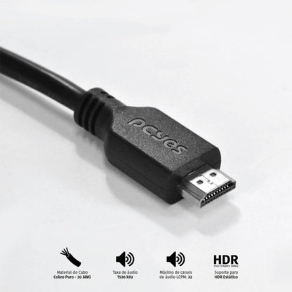 Cabo Hdmi 2mt 4k PCYes - PHM20-2