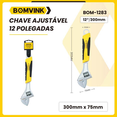 Chave Inglesa Ajustável 12 Polegadas BomVink - BOM-1283