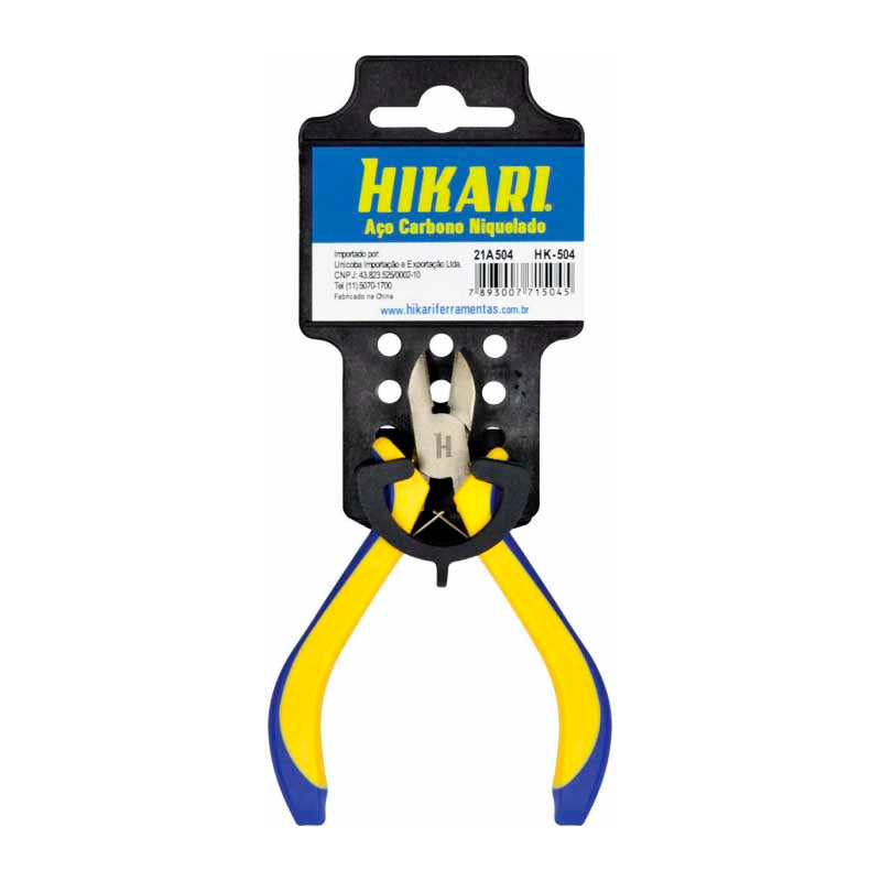 Alicate Corte Diagonal 115MM 4,5" HK-504 Cabo Emborrachado - 14363