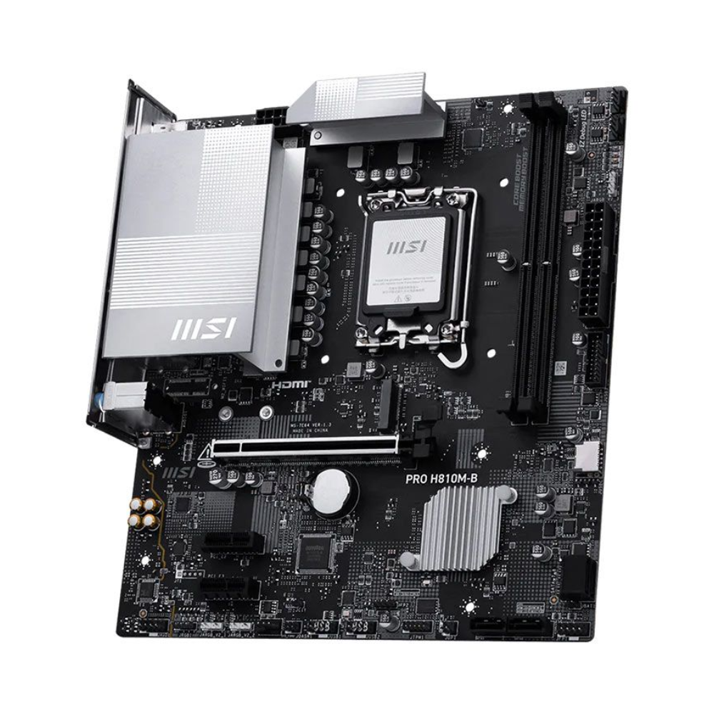 Placa Mae MSI Pro H810M-B Lga 1851 Ddr5 Hdmi M.2 DP Usb-C (Linha Intel Ultra) - PRO H810M-B