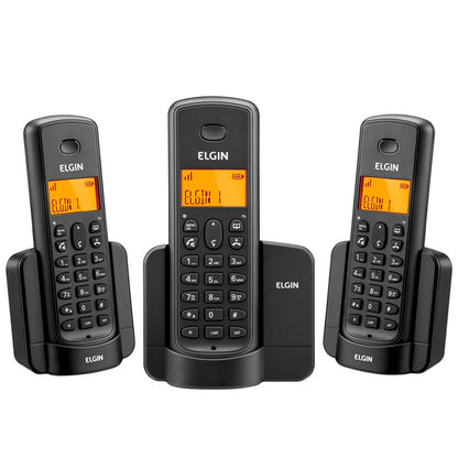 Telefone Sem Fio Elgin Tsf 8003 + 2 Ramais - Dect6.0 Teclado Iluminado, Identificador