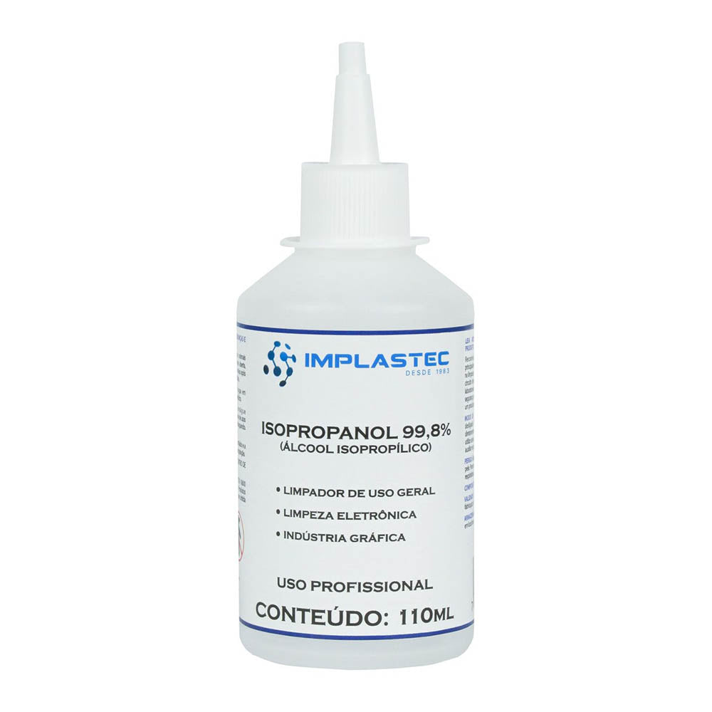 Alcool Isopropílico Isopropanol 99,8% Implastec 110ml C/ Bico Aplicador - 15065