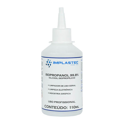 Alcool Isopropílico Isopropanol 99,8% Implastec 110ml C/ Bico Aplicador - 15065
