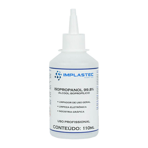 Alcool Isopropílico Isopropanol 99,8% Implastec 110ml C/ Bico Aplicador - 15065