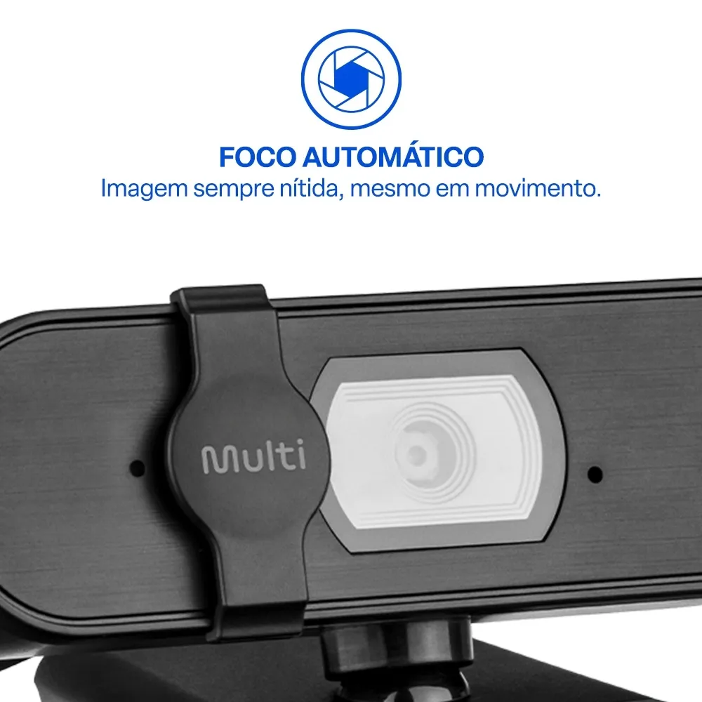 Webcam Usb 2K Multi C/ Filtro de Privacidade 30fps C/ Microfone - WC057