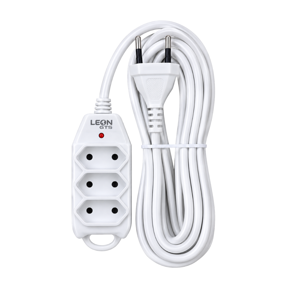 Extensão 3 Tomadas Portátil 10mts Leon GTS  - PX-H-10M