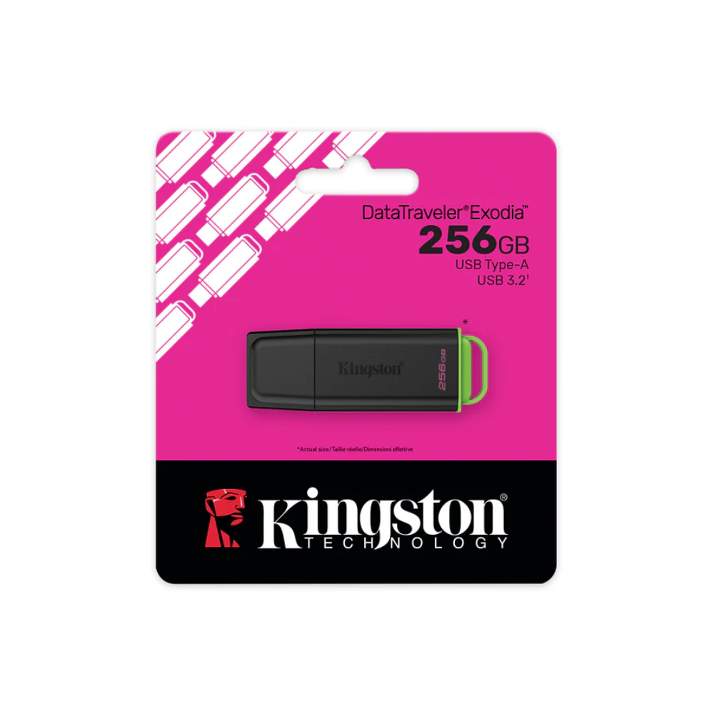 Pen Drive 256gb Kingston DataTravaler Exodia G2 3.2 Preto / Verde - DTXG2/256GB
