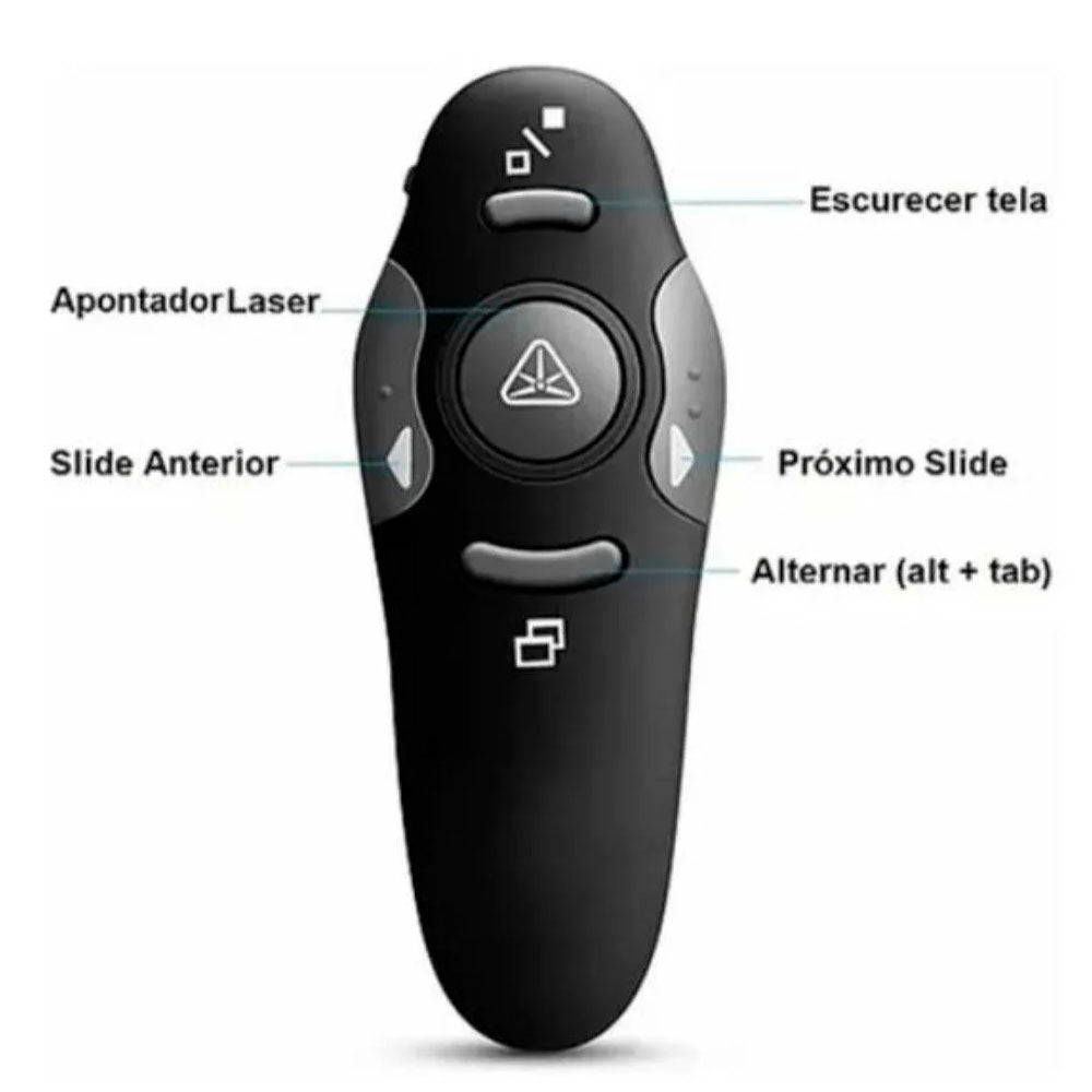 Apresentador Sem Fio Wireless Laser Pointer aGold 2.4GHz - TCL-02